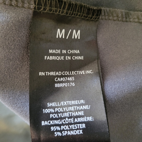 Studio Badgley Mischka Dark Green Faux Leather Leggings High Rise Moto Chic MD - Picture 8 of 8